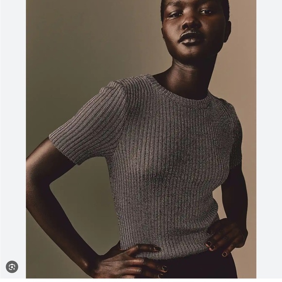 H&M Metallic Rib Knit Top - Picture 2 of 10